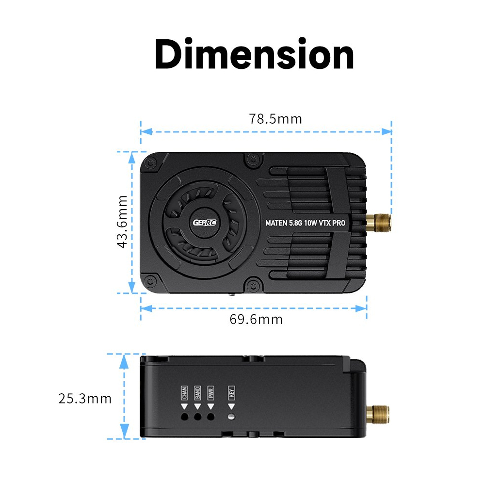 GEPRC MATEN 5.8G 10W VTX PRO 1 - Fpv Drone Vtx avis et prix